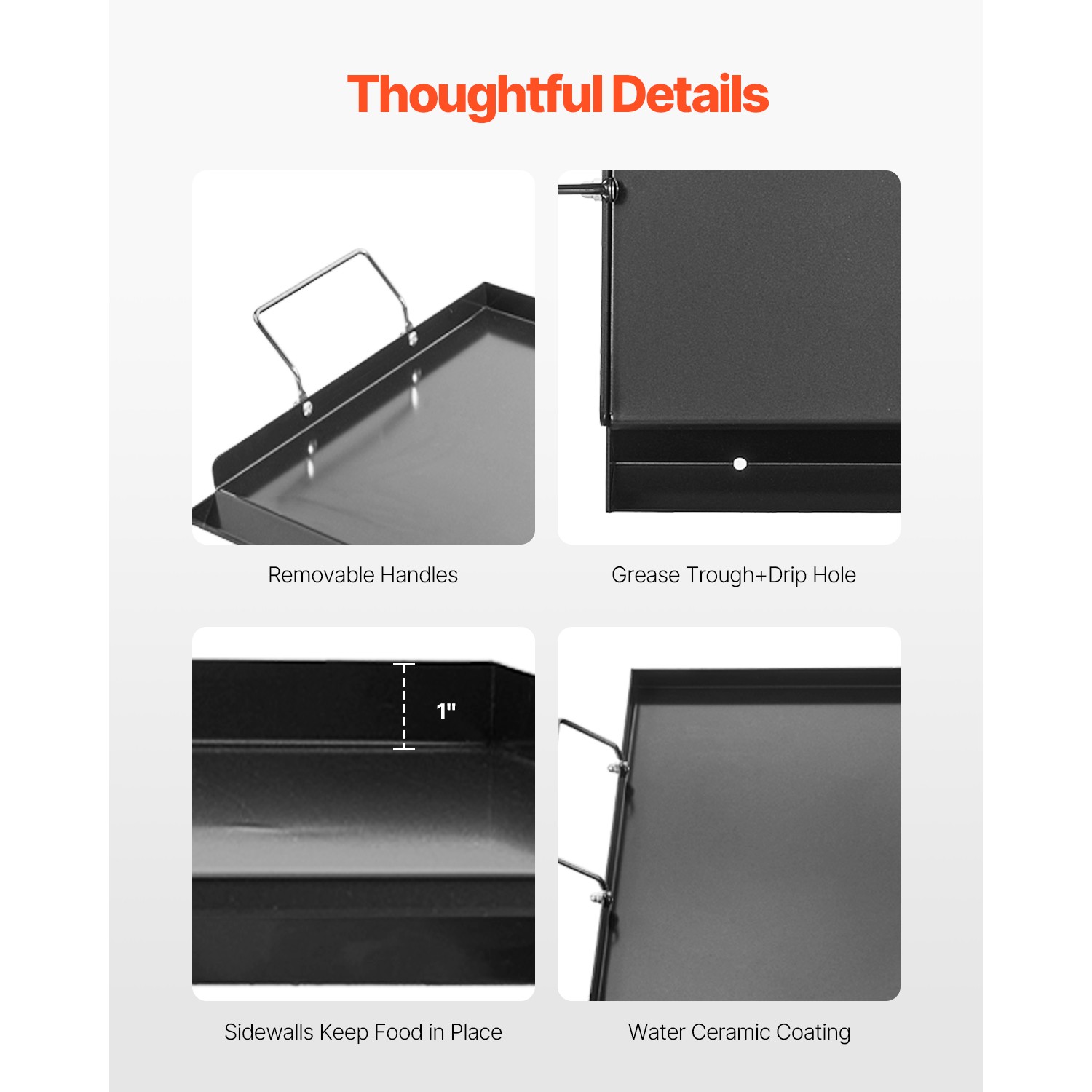 Uimoso 24×16 in Carbon Steel Flat Griddle for BBQ and Cooking
