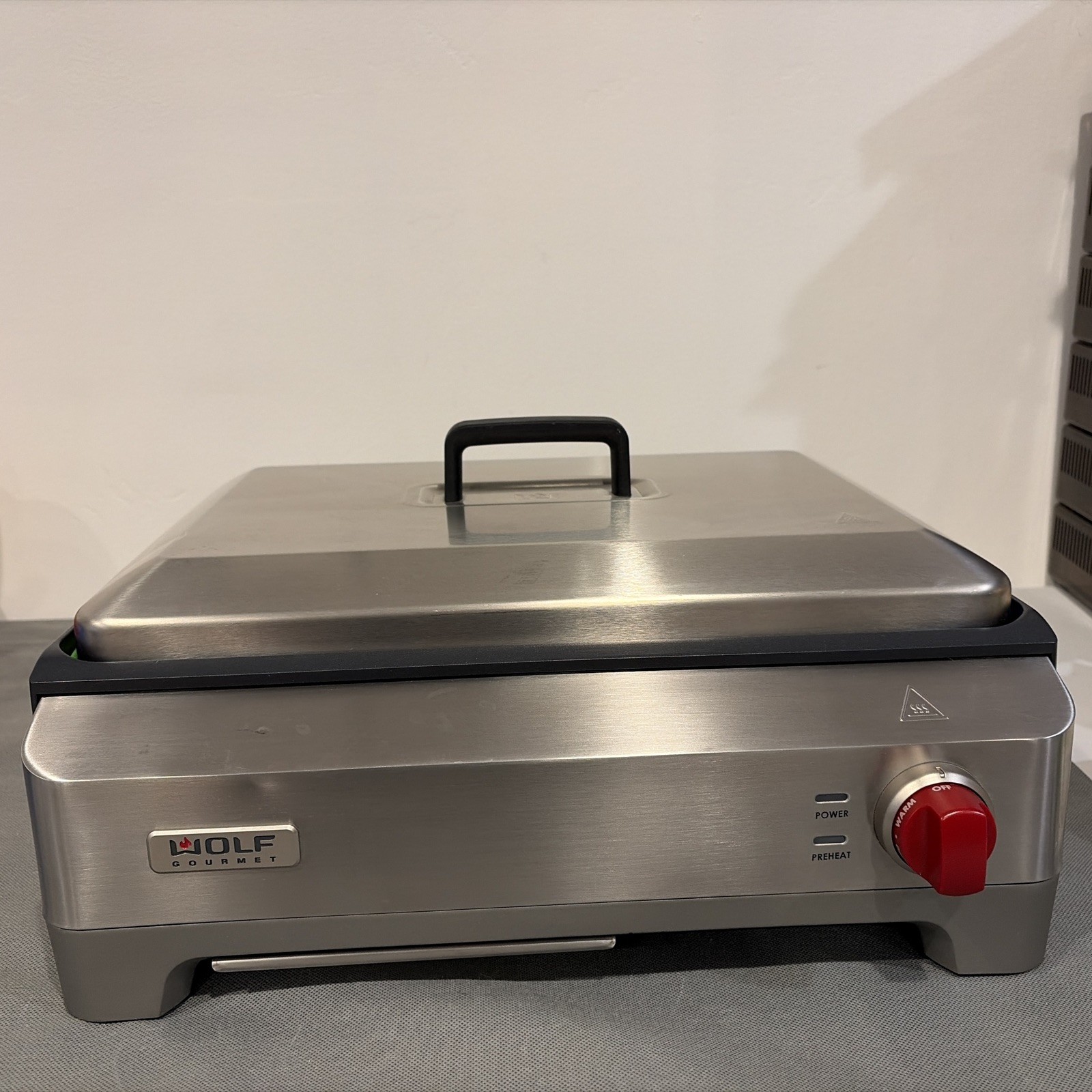Wolf Gourmet WGGR100S Precision Griddle Red Knob Stainless Electric TESTED WORKS