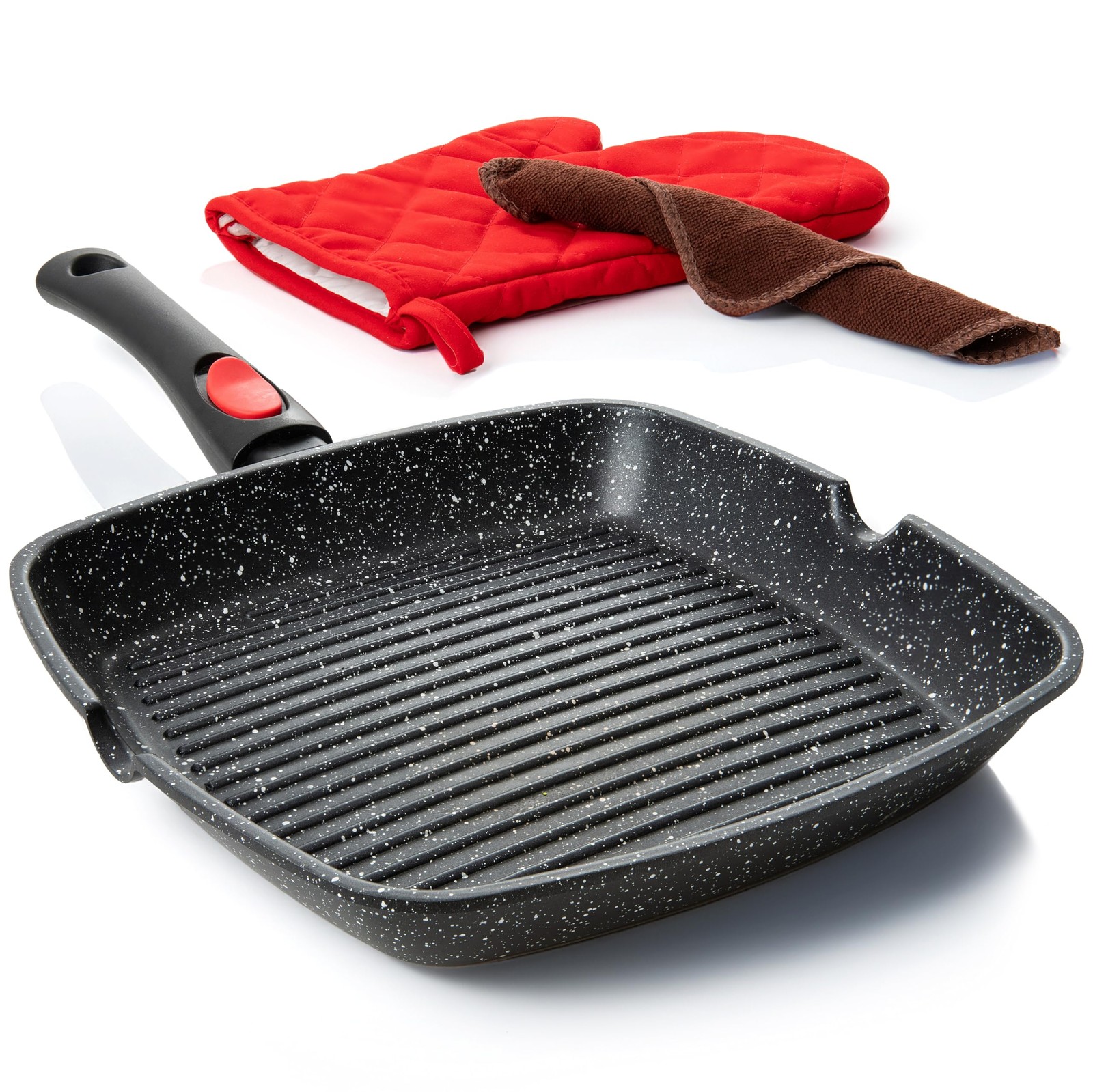 Moss & Stone Square Size: 11″x11″ pan (10.5″ cook area), 7.1″ handle, Black