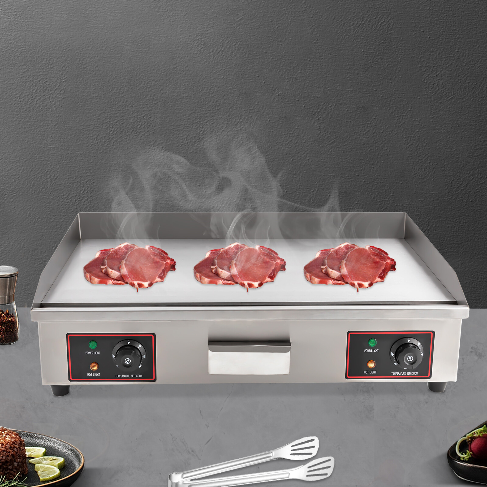 3KW 30″ Commercial Electric Countertop Griddle Grill BBQ Flat Top Heating Plat