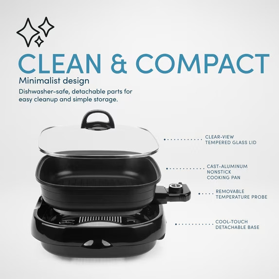 Aroma® 4Qt. Grillet® 3-in-1 Electric Indoor Grill, Skillet