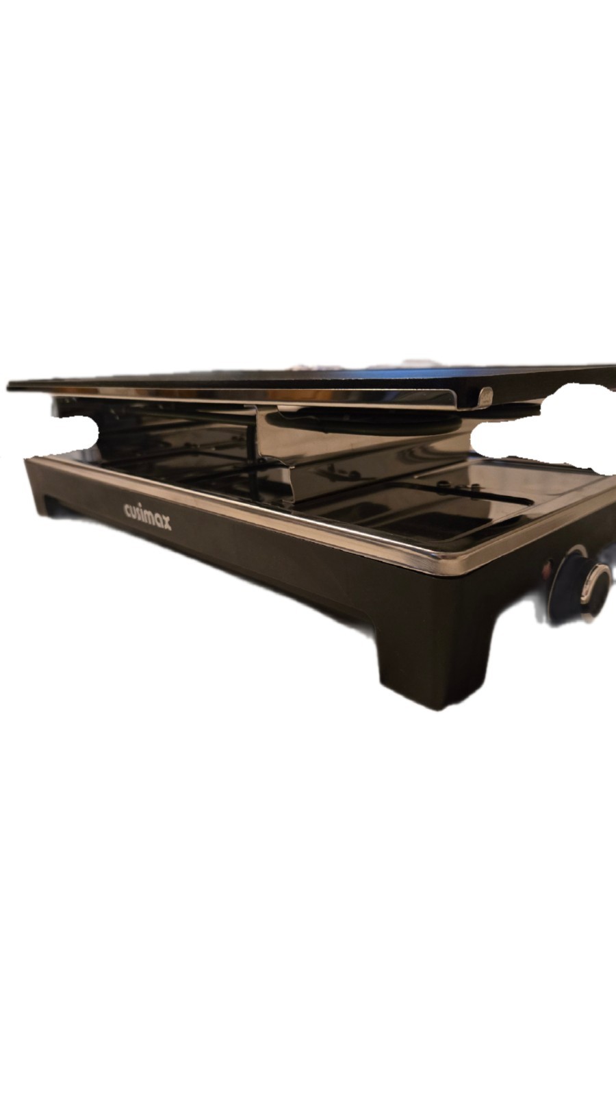 Cusimax Indoor Electric Grill 1200W Non-Stick Adjustable Temp Black Rect