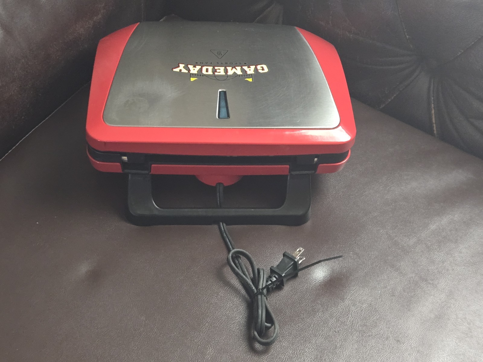 Nostalgia GDBRT5SS Sausage Brat Grill Cooker, 1200W 120V Electric, Red/Black