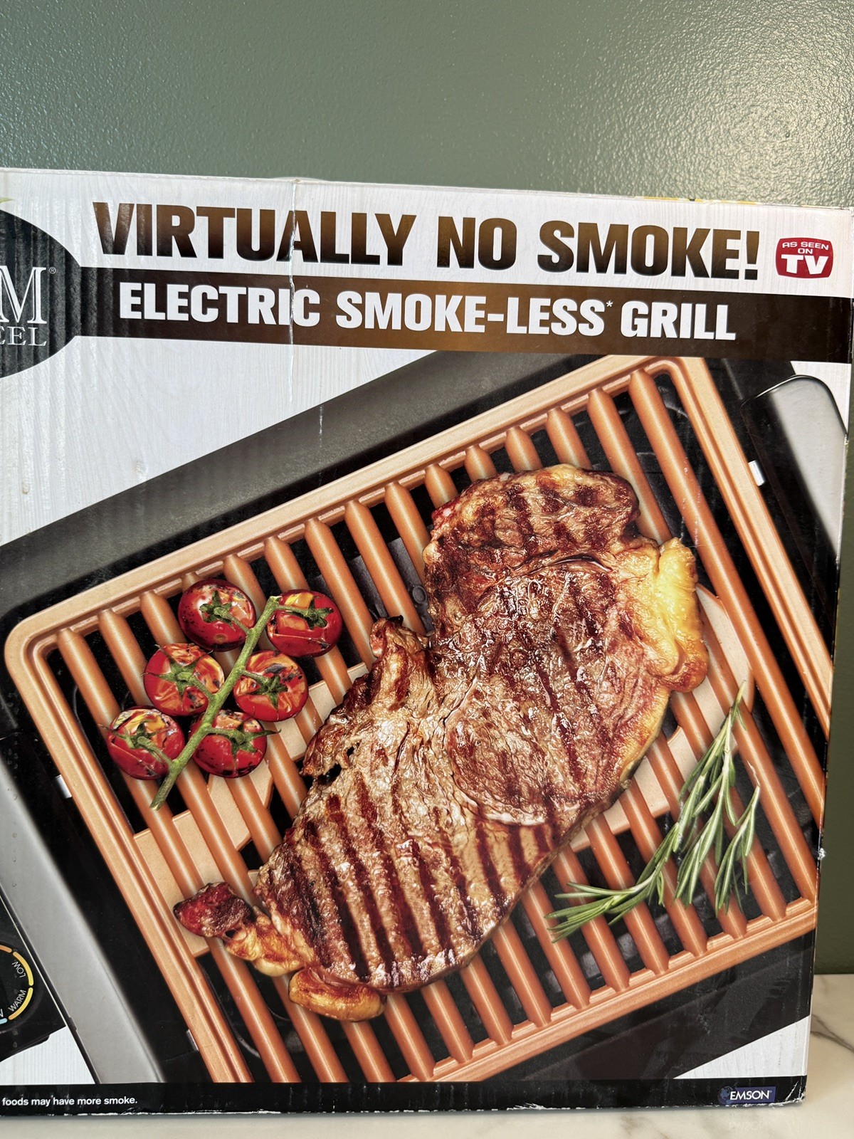 Gotham Steel Smokeless Electric Grill Non-Stick Titanium Ceramic Copper 16×14