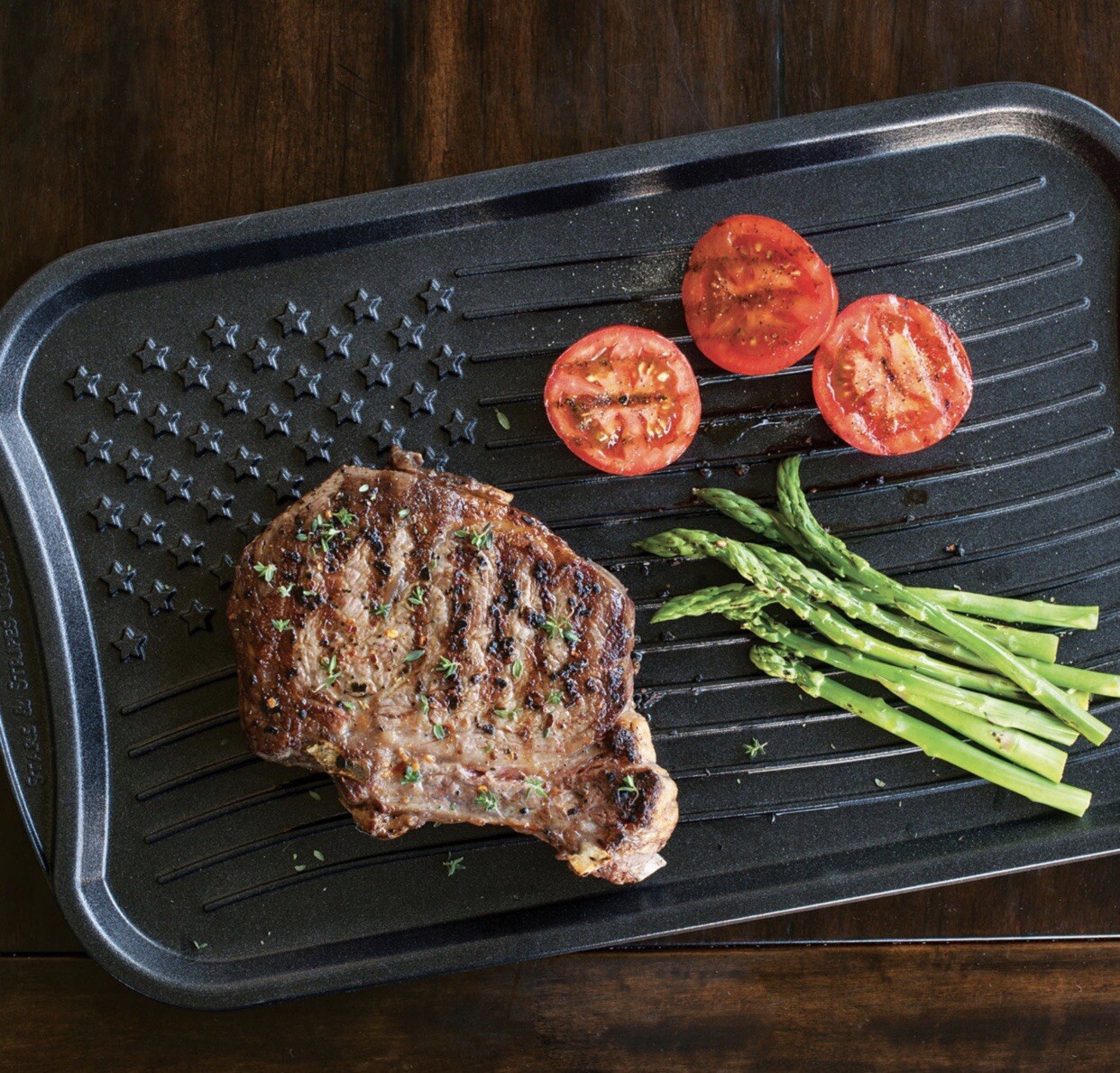 Nordic Ware, USA Flag Stars + Stripes Patriotic Grill Reversible Griddle