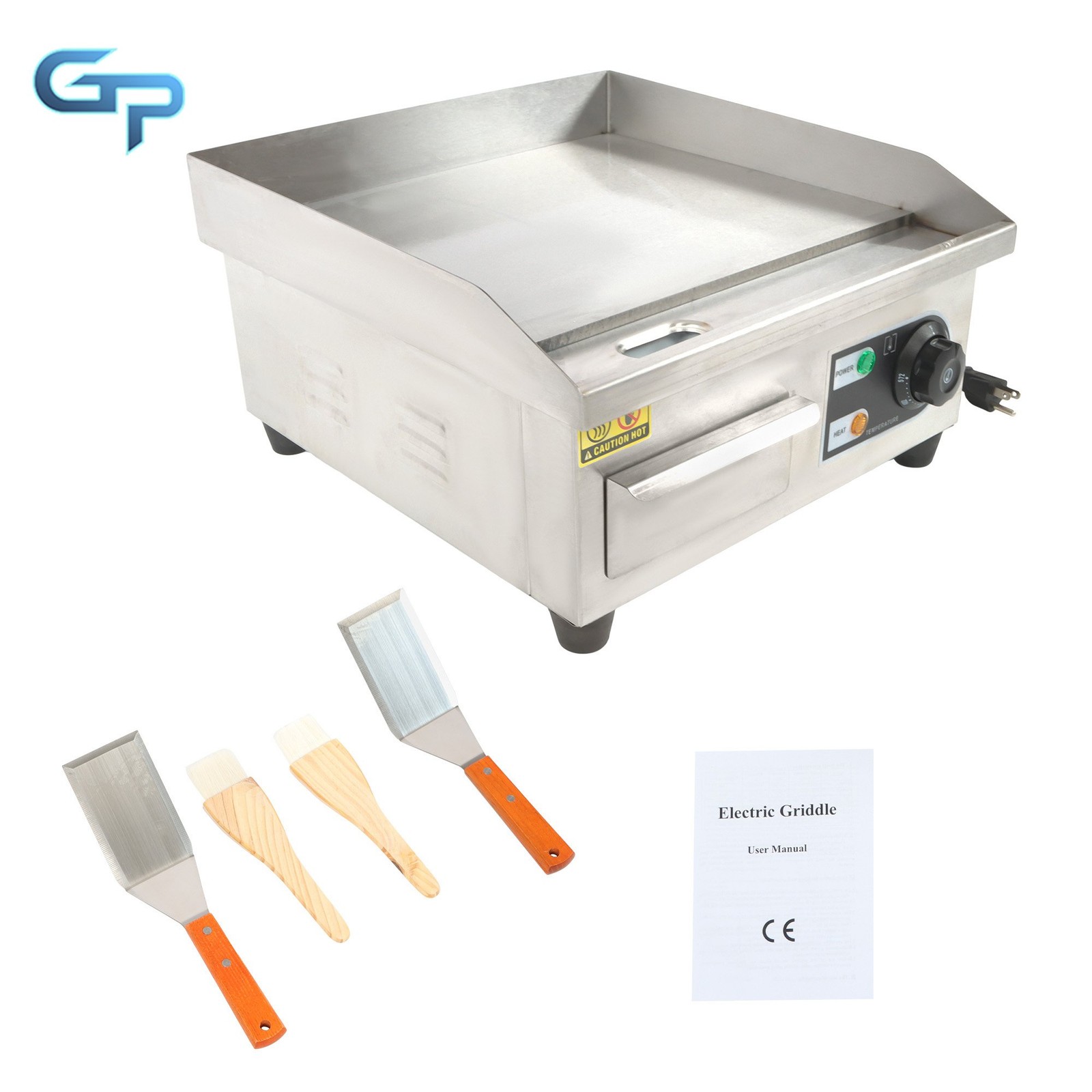 14″ Commercial Electric Griddle, 1500W Electric Flat Top Grill Restaurant Home