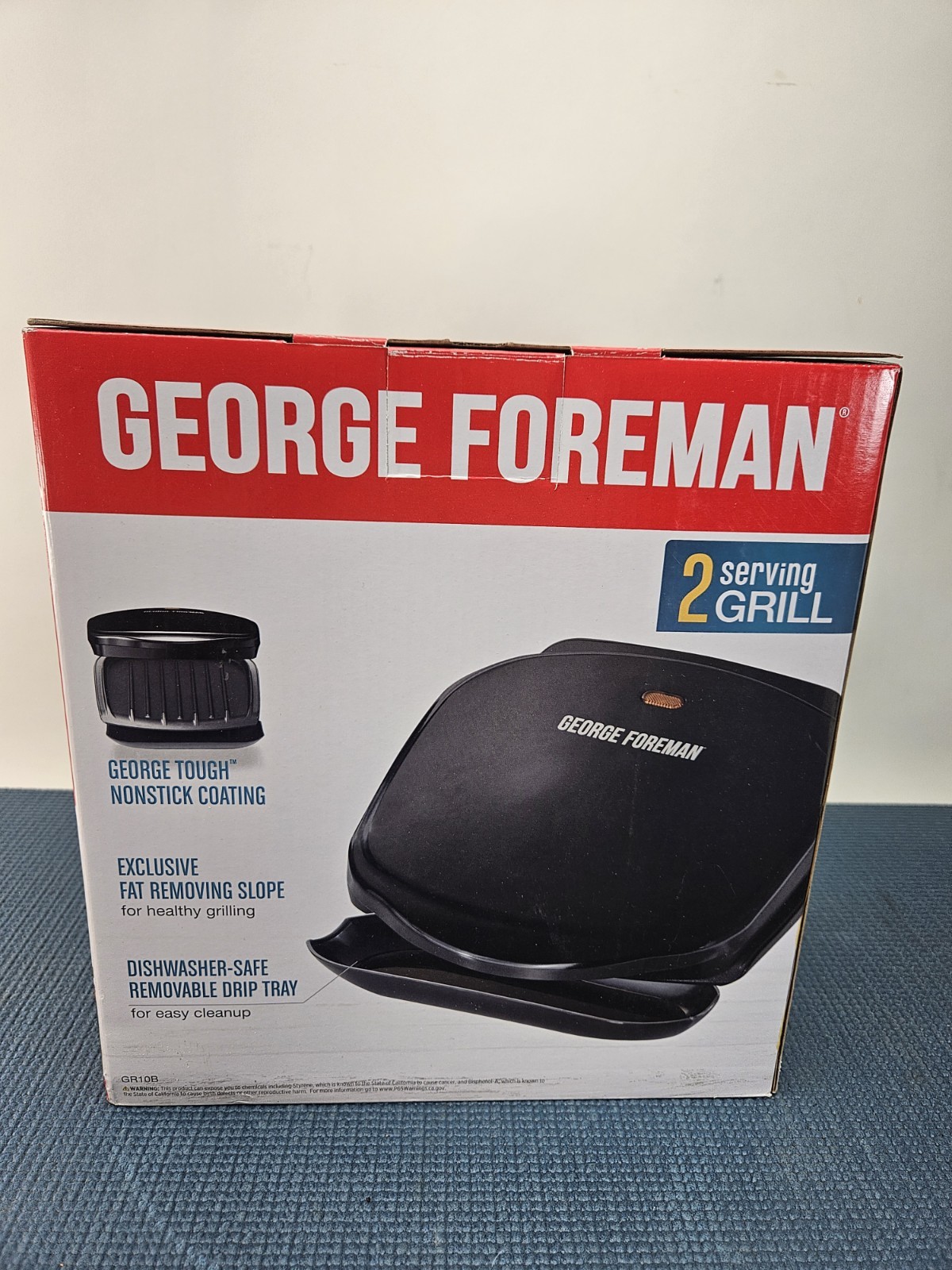 George Foreman Compact 2 Serving Grill GR10B New 082846033732-L2 Black