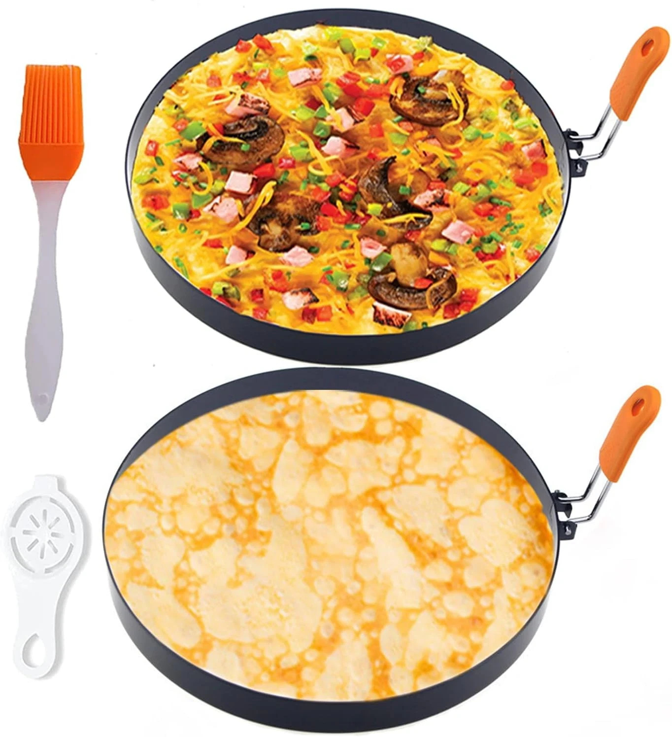 Large 2 Packs 8″ Omelette Ring for Griddle,Stainless Steel 8 Inch Griddle Omelet