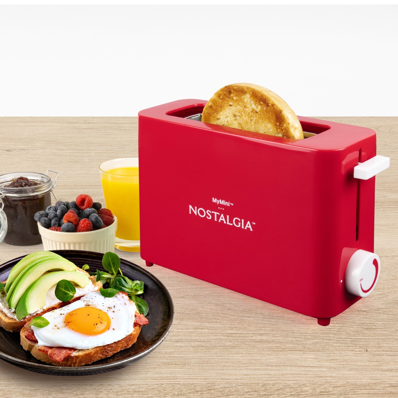 Nostalgia MyMini Single Slice Toaster | 1.25″ Wide Slot, Portion Control, Red