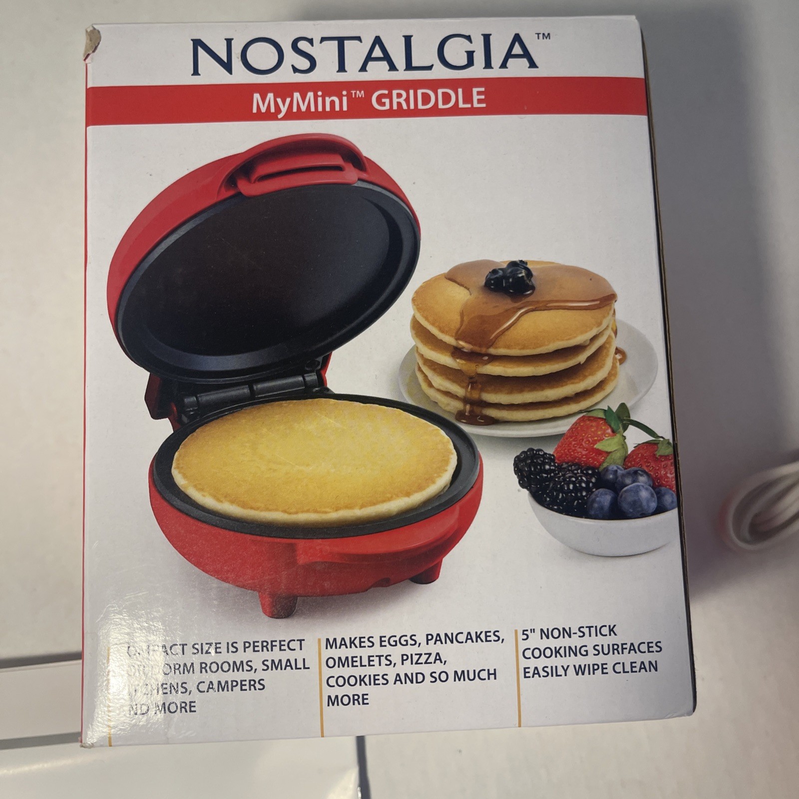Nostalgia My Mini 5″ Non Stick Surface Griddle-Burgers Pancakes Cookies Eggs New