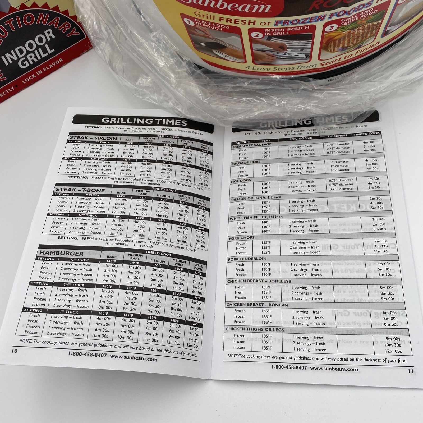 Sunbeam Rocket Grill RG24 Indoor Refill Parchment Bags Included W/Box