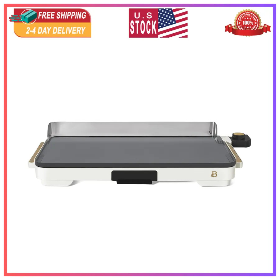 Beautiful Drew Barrymore XL Electric Griddle 12 x 22 Nonstick White Icing