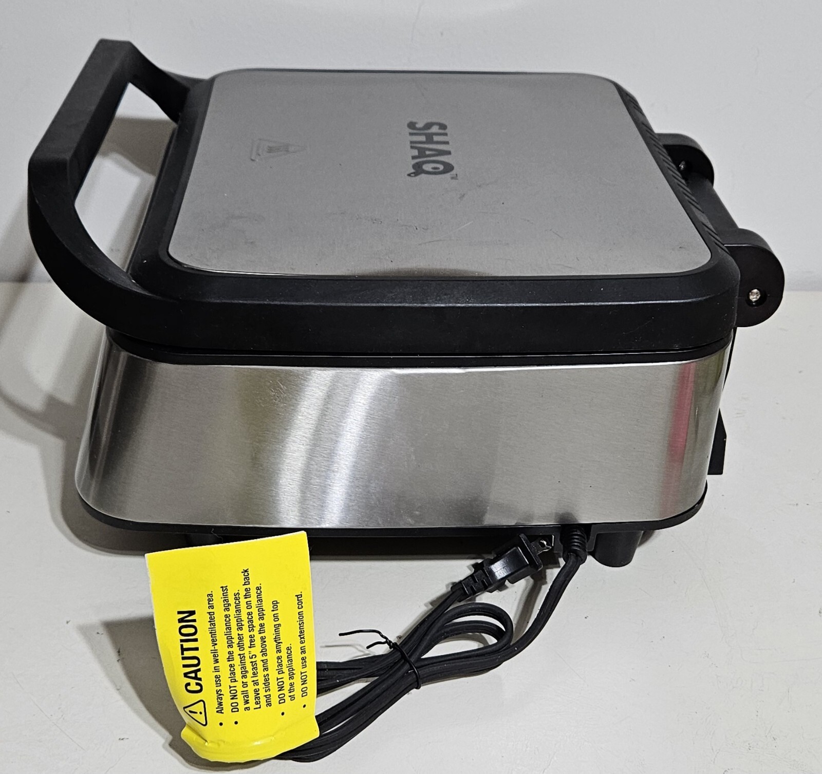 SHAQ Smokeless Grill & Press Electric Indoor Grill GMC01 Complete – TESTED