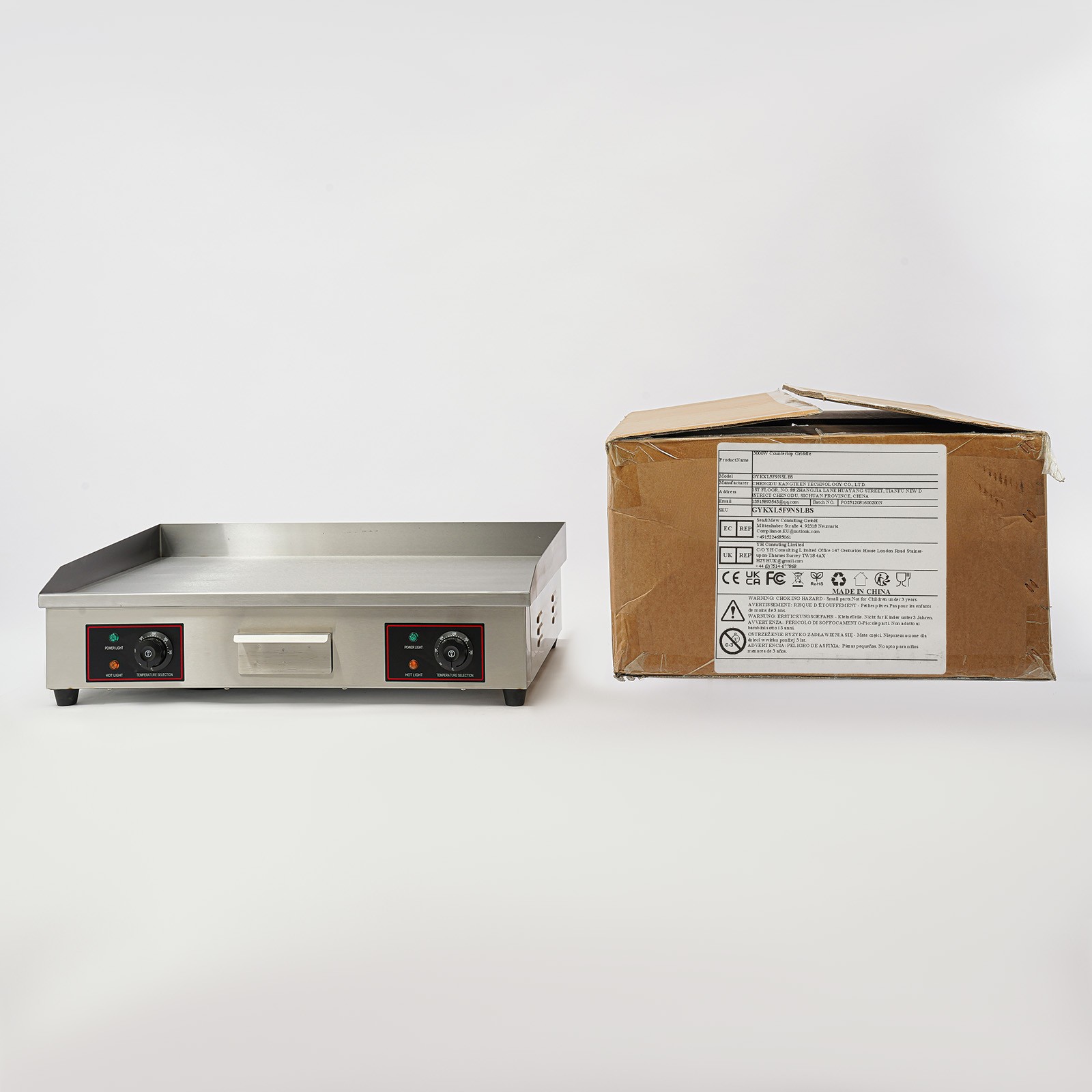 3000W Commercial Restaurant Grill BBQ Flat Top Electric Countertop Griddle 110v