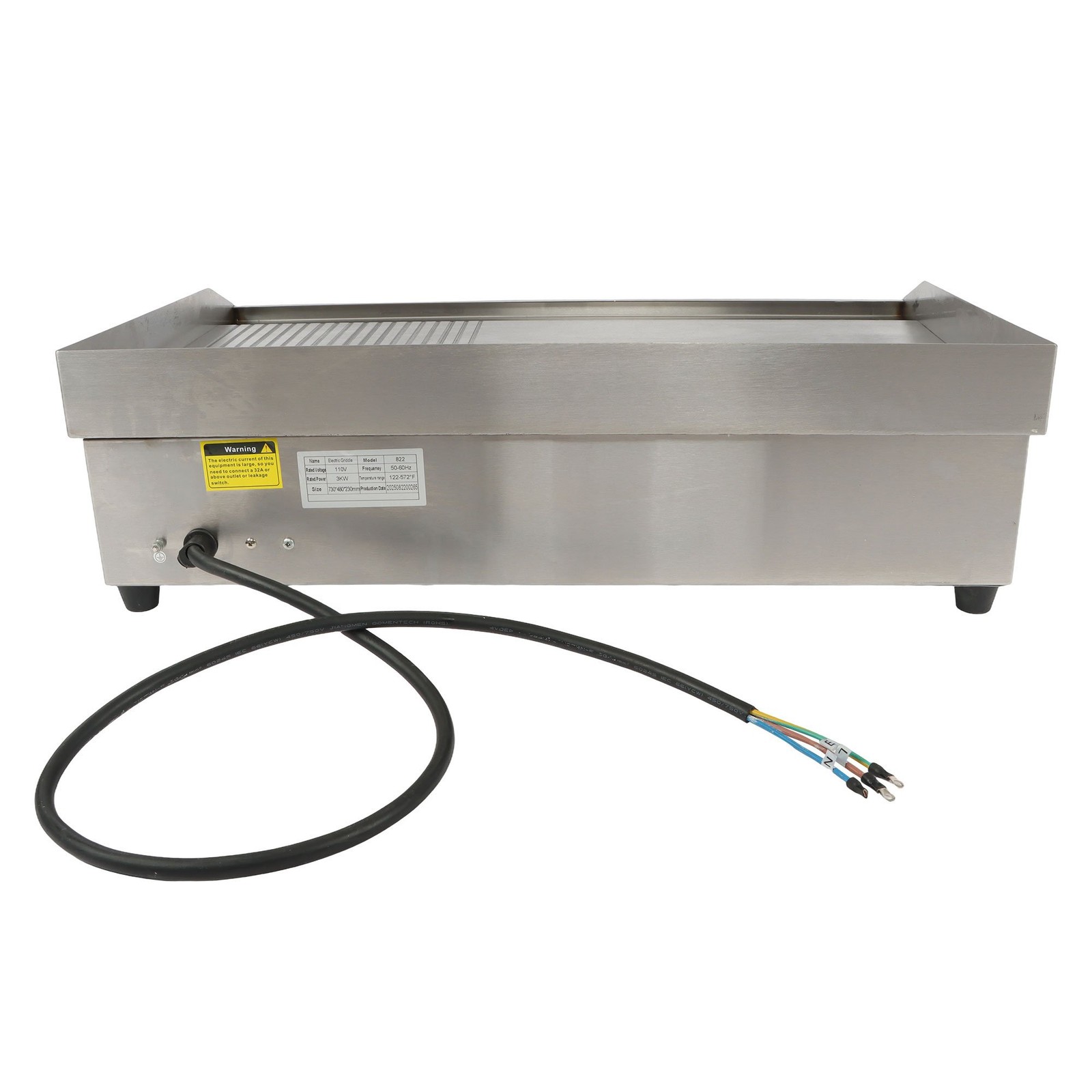 3000W 30″ Commercial Electric Griddle Fast Heat Up Semi-Flat Top Grill 122-572℉