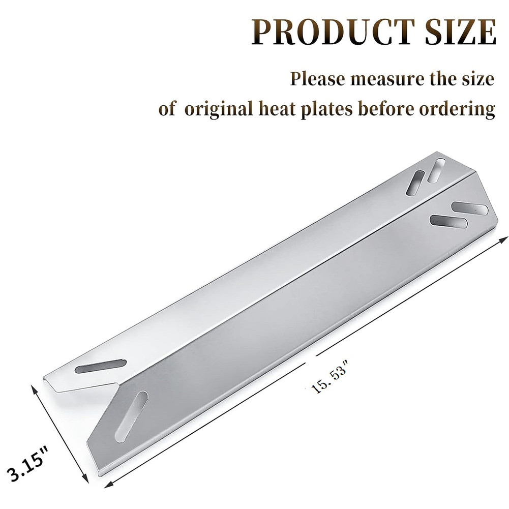 Grill Heat Distributor Plate 201 Stainless Steel 39.4x8x3cm Two Pieces