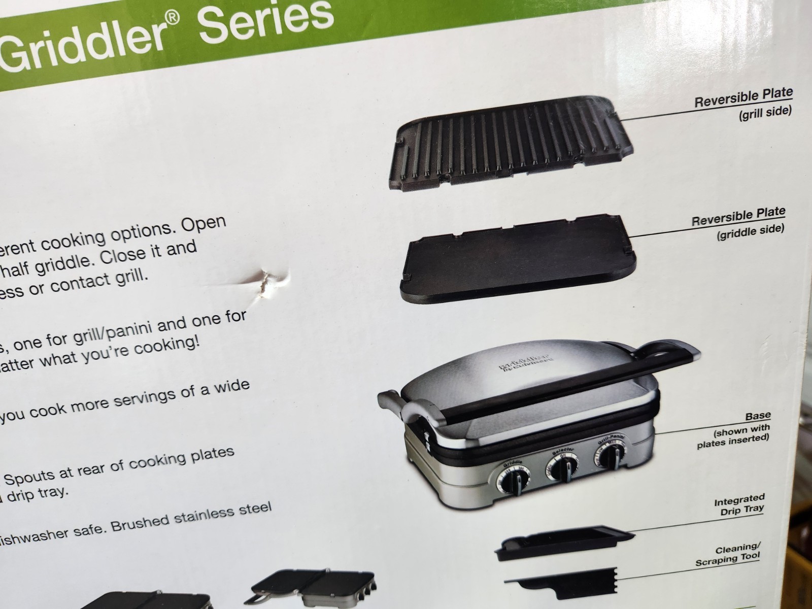Cuisinart Griddler GR-4N 5-in-1 Full Grill Griddle Half/Half Panini Press NEW!!