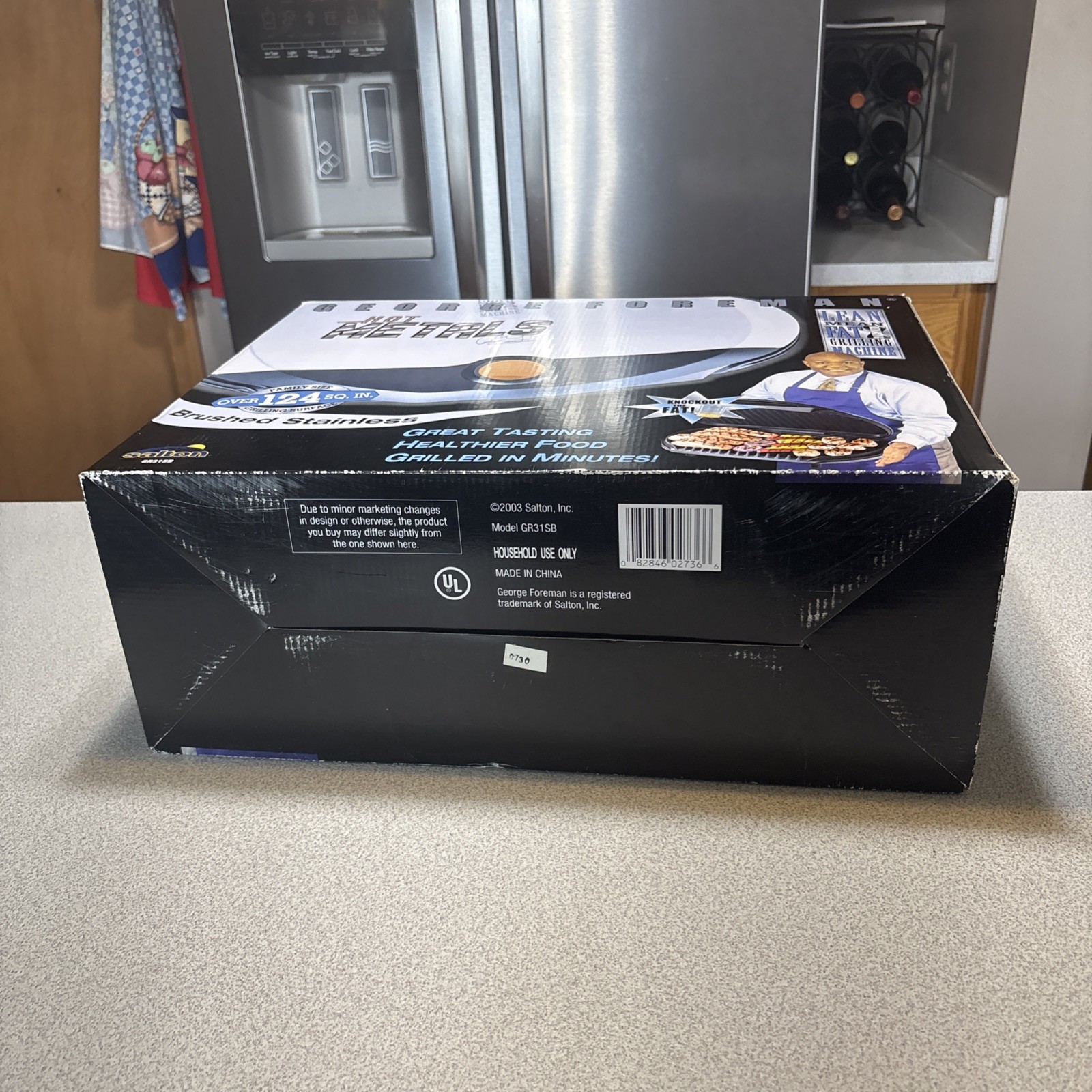 George Foreman Hot Metals Electric Grill Brushed Stainless GR31SB 124 Sq In NEW