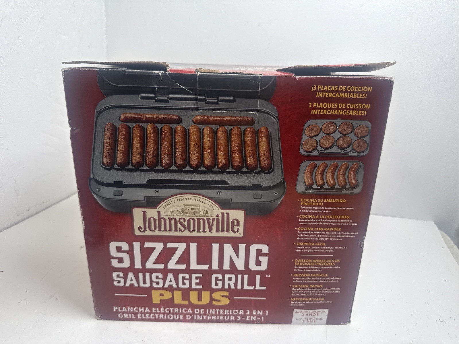 Johnsonville Sizzling Sausage Grill Plus 3-In-1 Indoor Electric (BTG-500) | NEW!