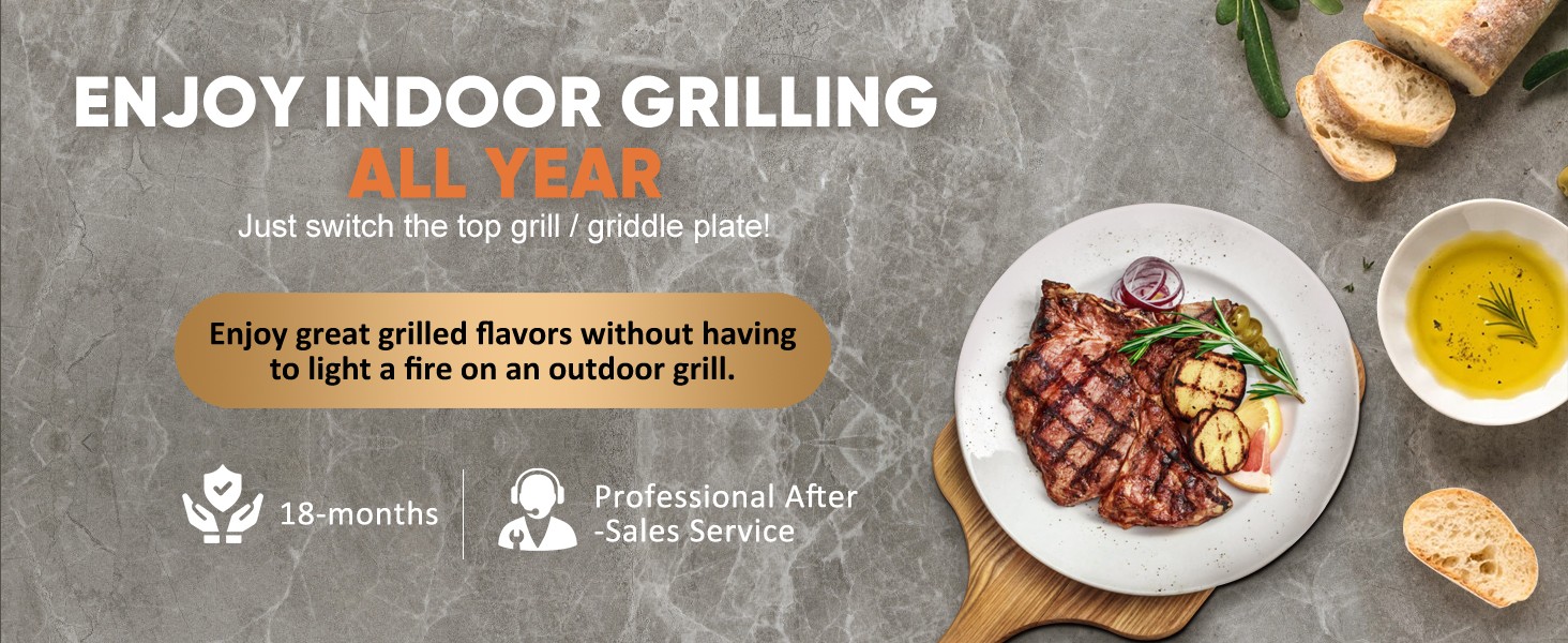 Electric Grill, Smokeless Indoor Grill & Griddle, Electric Korean BBQ Grill
