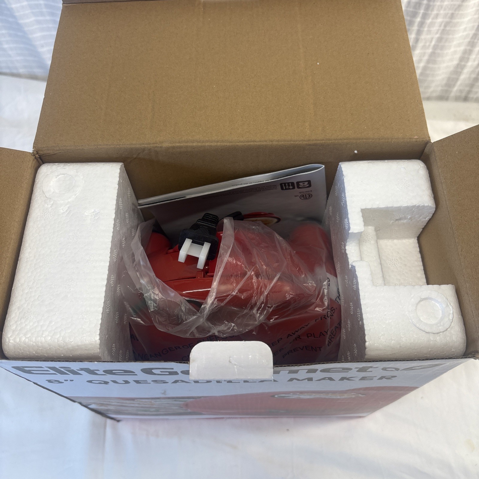 Elite Gourmet 8” Quesadilla Maker Manual Non Stick New Open Box Model EQD413