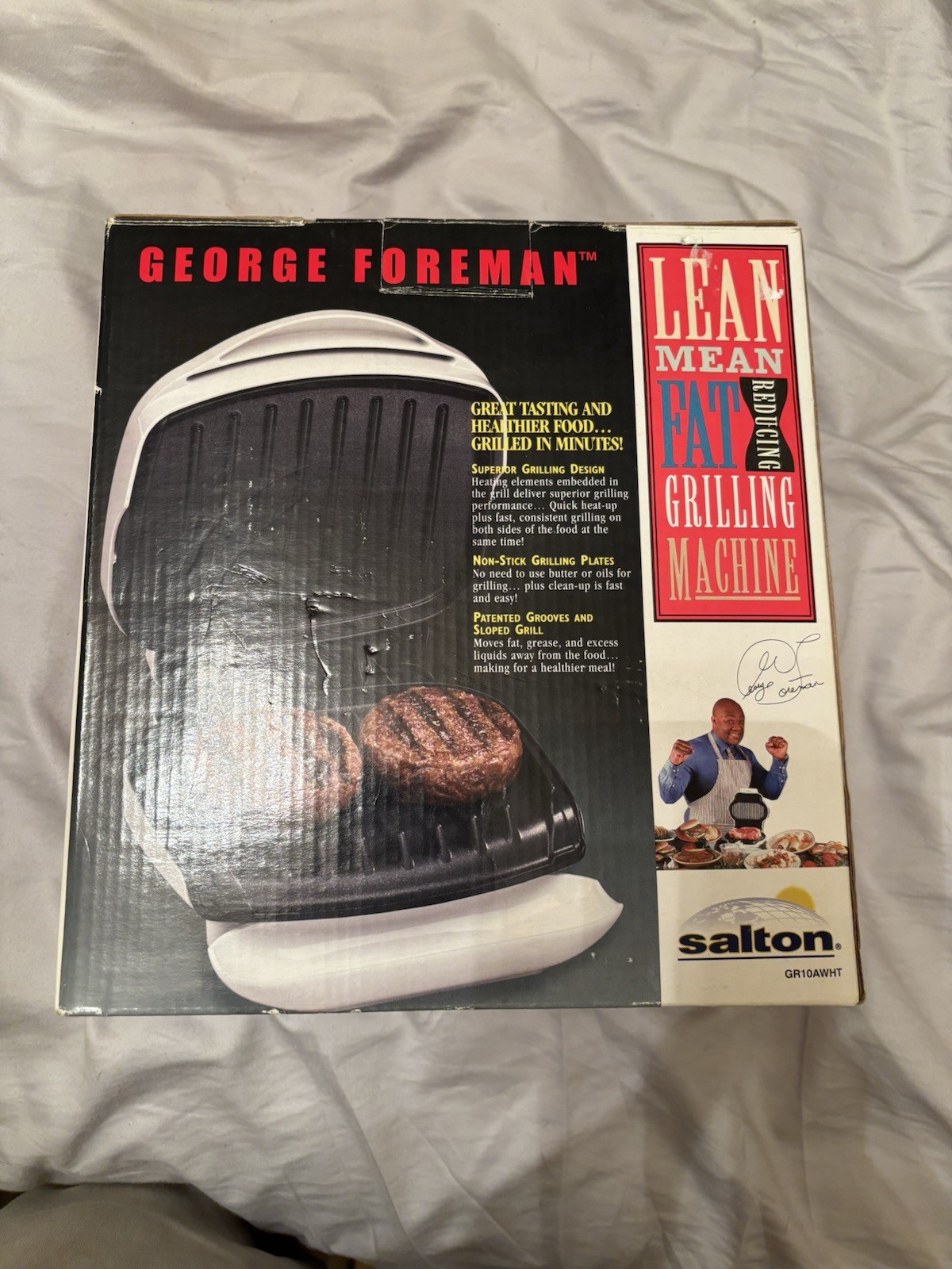 George Foreman GR10AWHT Electric Non-Stick Grill White Easy Clean Drip Tray