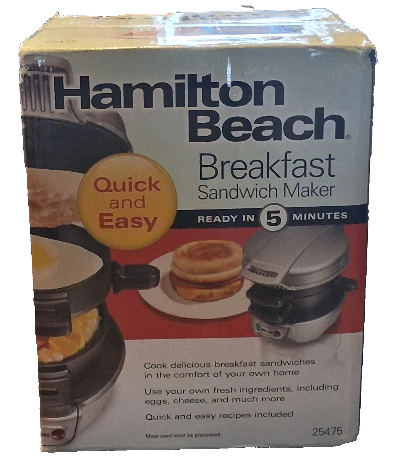 NEW SEALED Hamilton Beach Breakfast Sandwich Maker 25475A