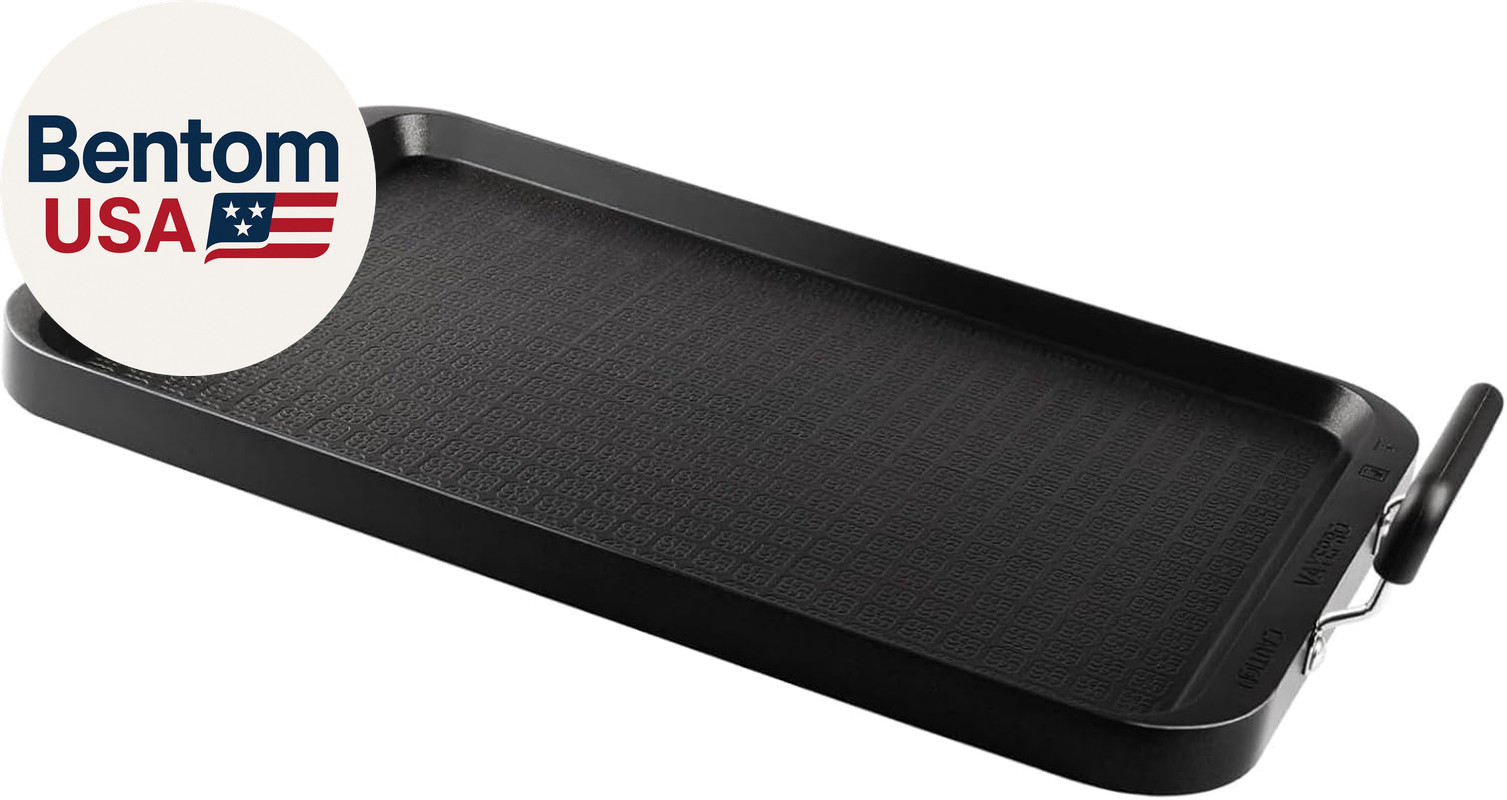 Stove Top Flat Griddle, 17 Inch 2 Burner Griddle Pan for Stove Top Grill, Alumin