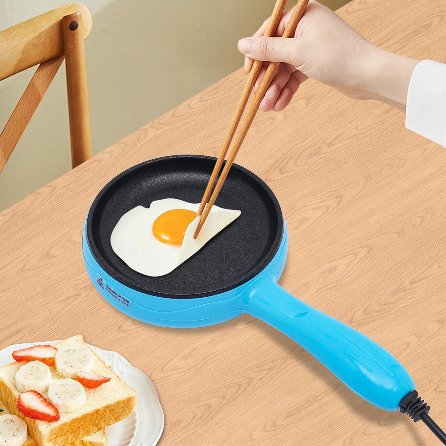 6-Inch Non-Stick Electric Skillet Rapid Heat Up Personal Mini Electric Round