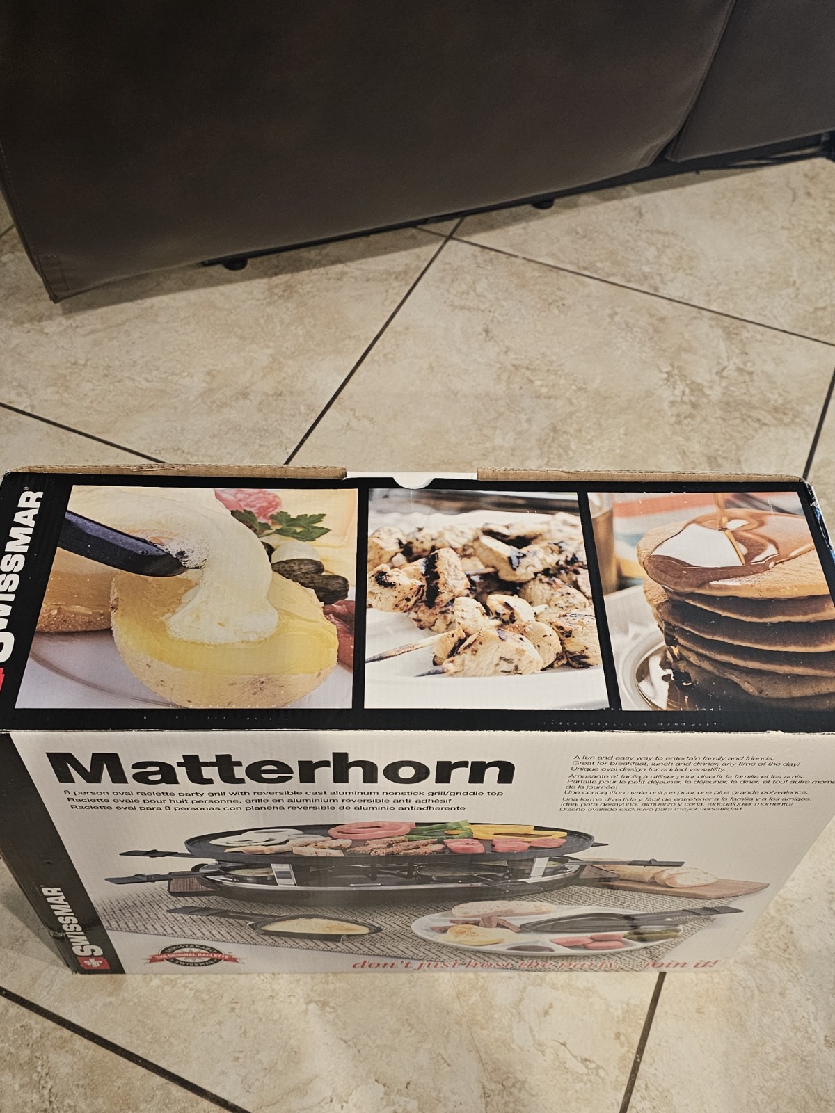 SWISSMAR MATTERHORN RACLETTE REVERSIBLE GRILL PARTY GRILL FOR 8