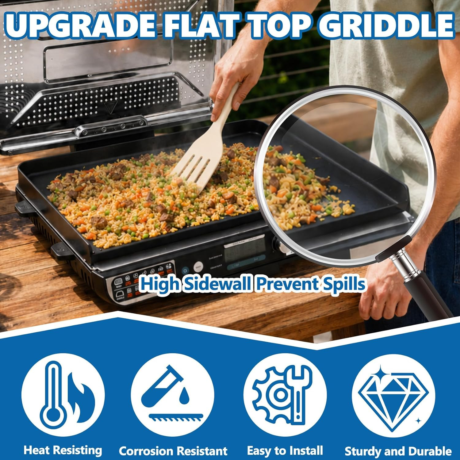 Sizzle Pro XL Nonstick Griddle Plate for Ninja GX101 Indoor Grill