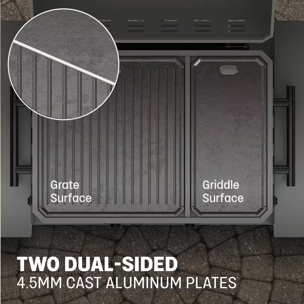 Emberwood Portable Electric Griddle and Grill in Gunmetal Gray