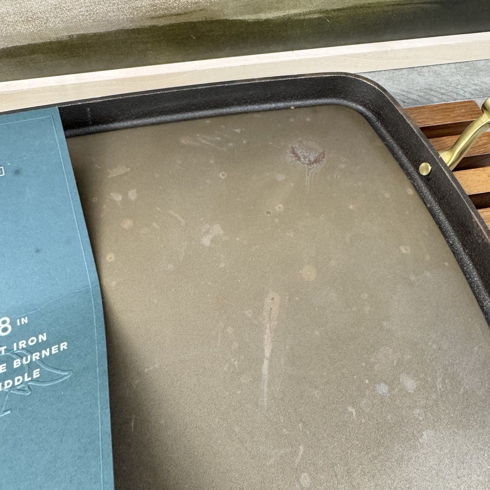 Williams Sonoma Smithey Seasoned Cast Iron Double Burner Griddle Broken Handle