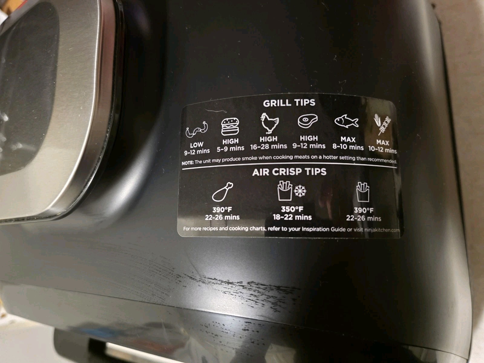 Ninja BG500A Foodi 5 In 1 Indoor Grill and Air Fryer Stainless Steel Cooking Pot