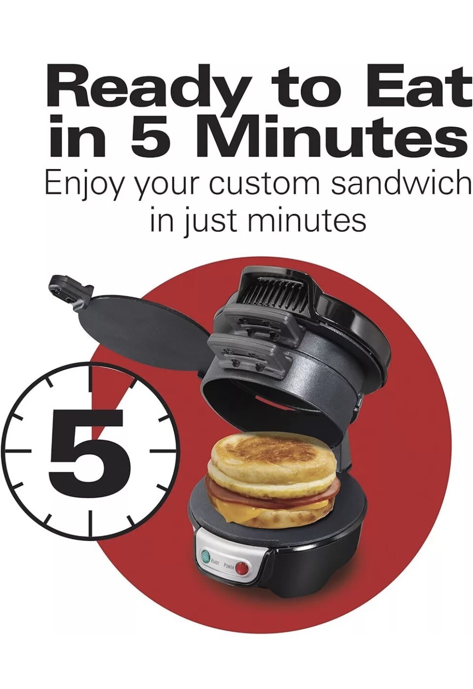 Hamilton Beach Breakfast Sandwich Maker Brand New, Sealed. College Dorm