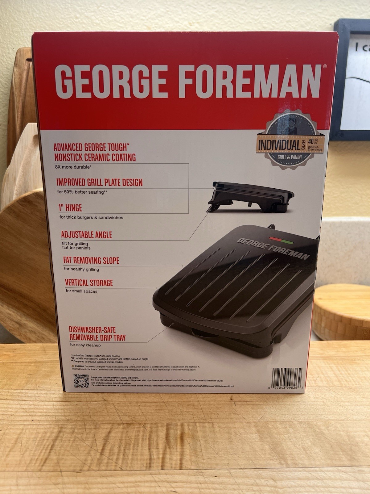 George Foreman GR10B 2-Serving Classic Plate Electric Grill Black