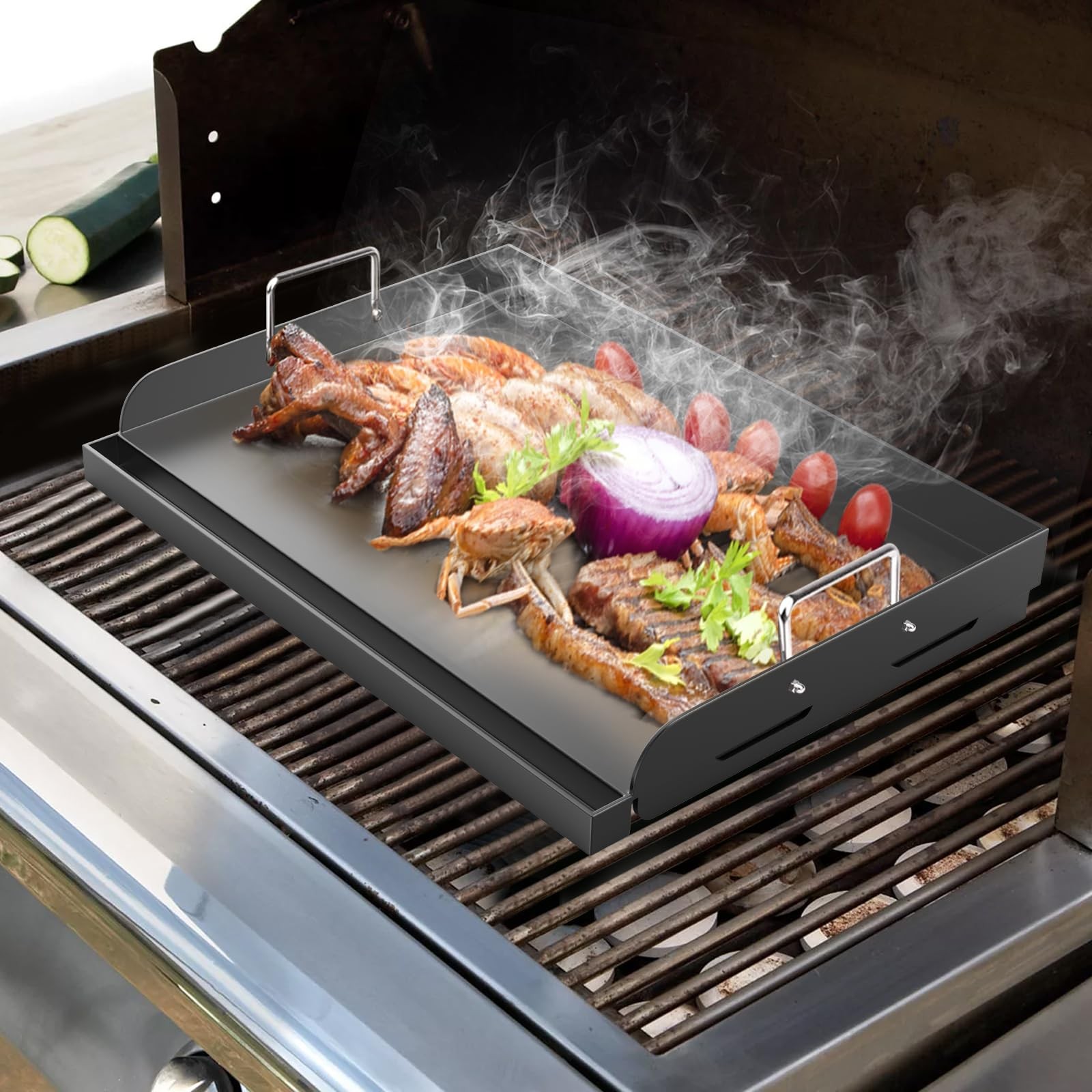 Barbqtime 17″ x13″ Flat Top Griddle for Gas/Charcoal Grill