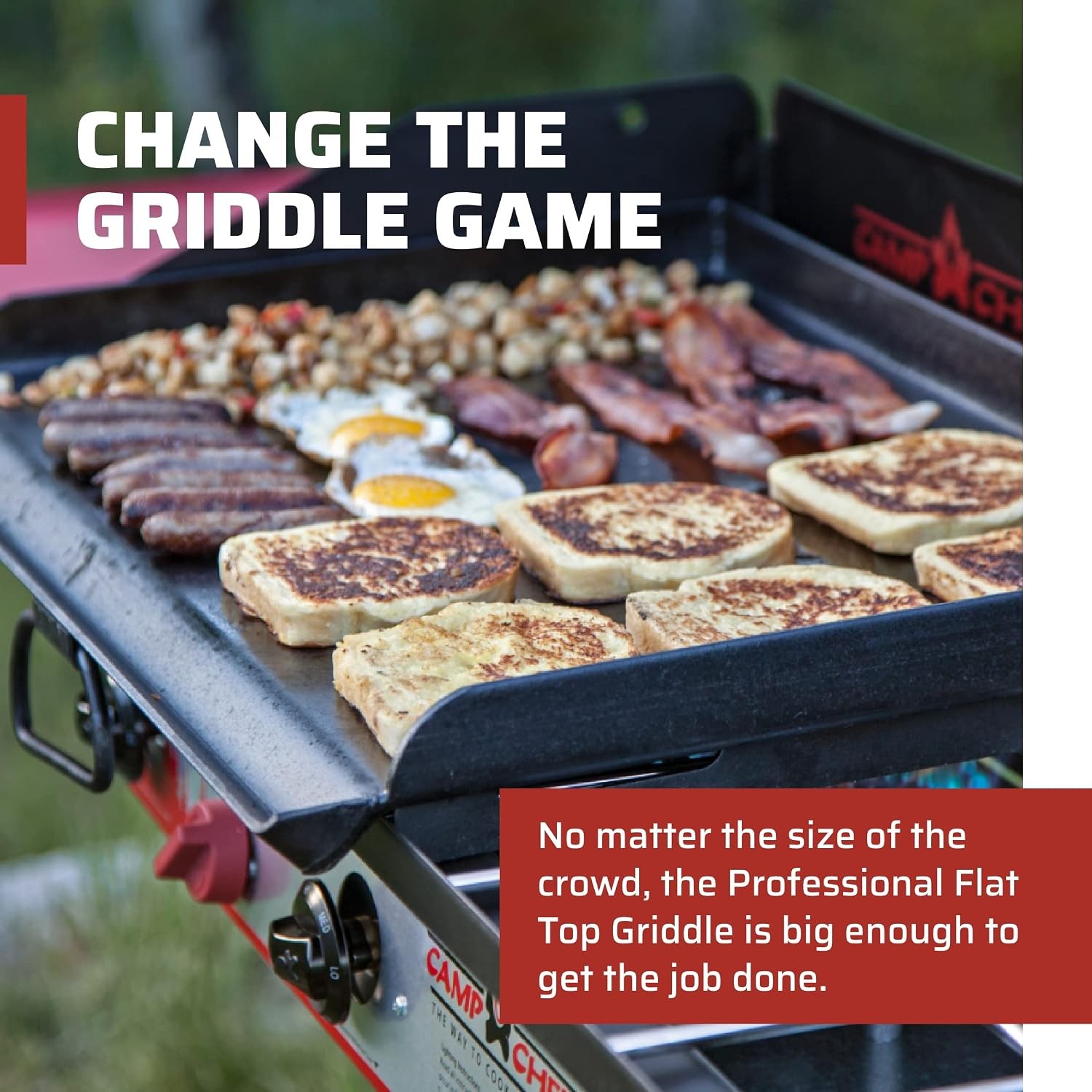 Professional Fry Griddle 3 Burner Griddle Cooking Dimensions 16 in. x 38 in