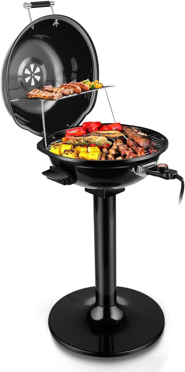 Portable 1600W Indoor/Outdoor Electric Grill with Adjustable Temperature Control