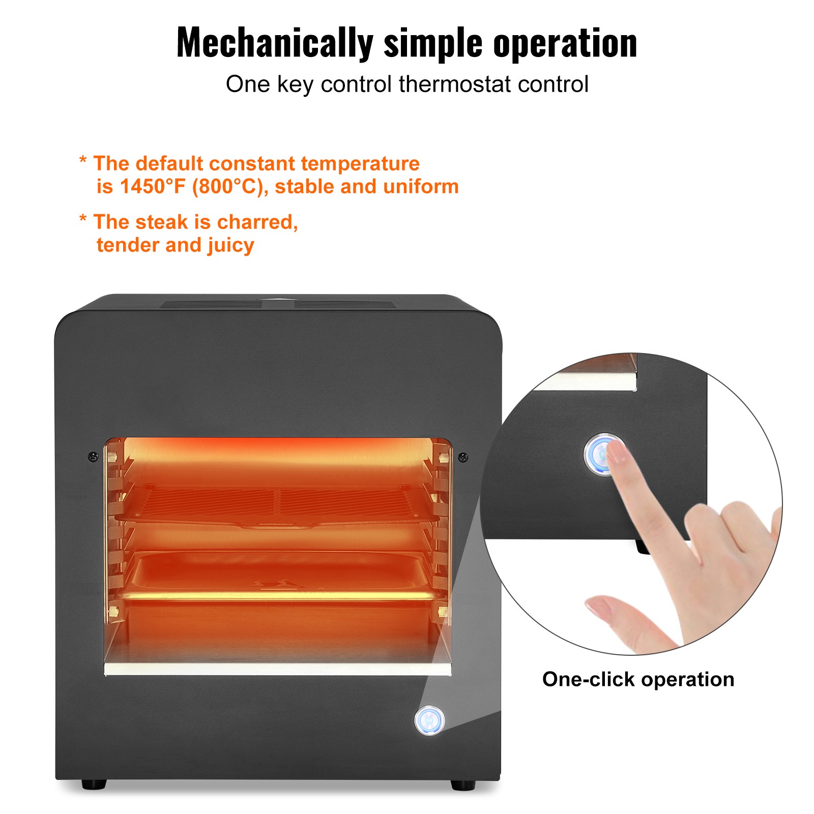 Uimoso Electric Steak Grill 1800W Smokeless Infrared Broiler Stainless Steel