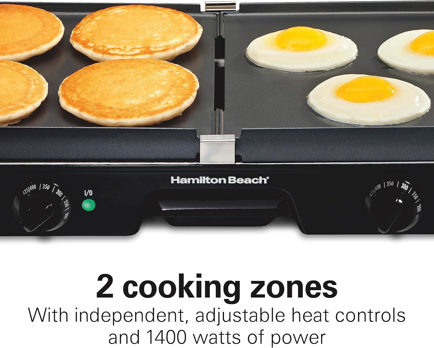 Hamilton Beach 3-in-1 Electric Indoor Grill +Griddle,Reversible Nonstick Plates