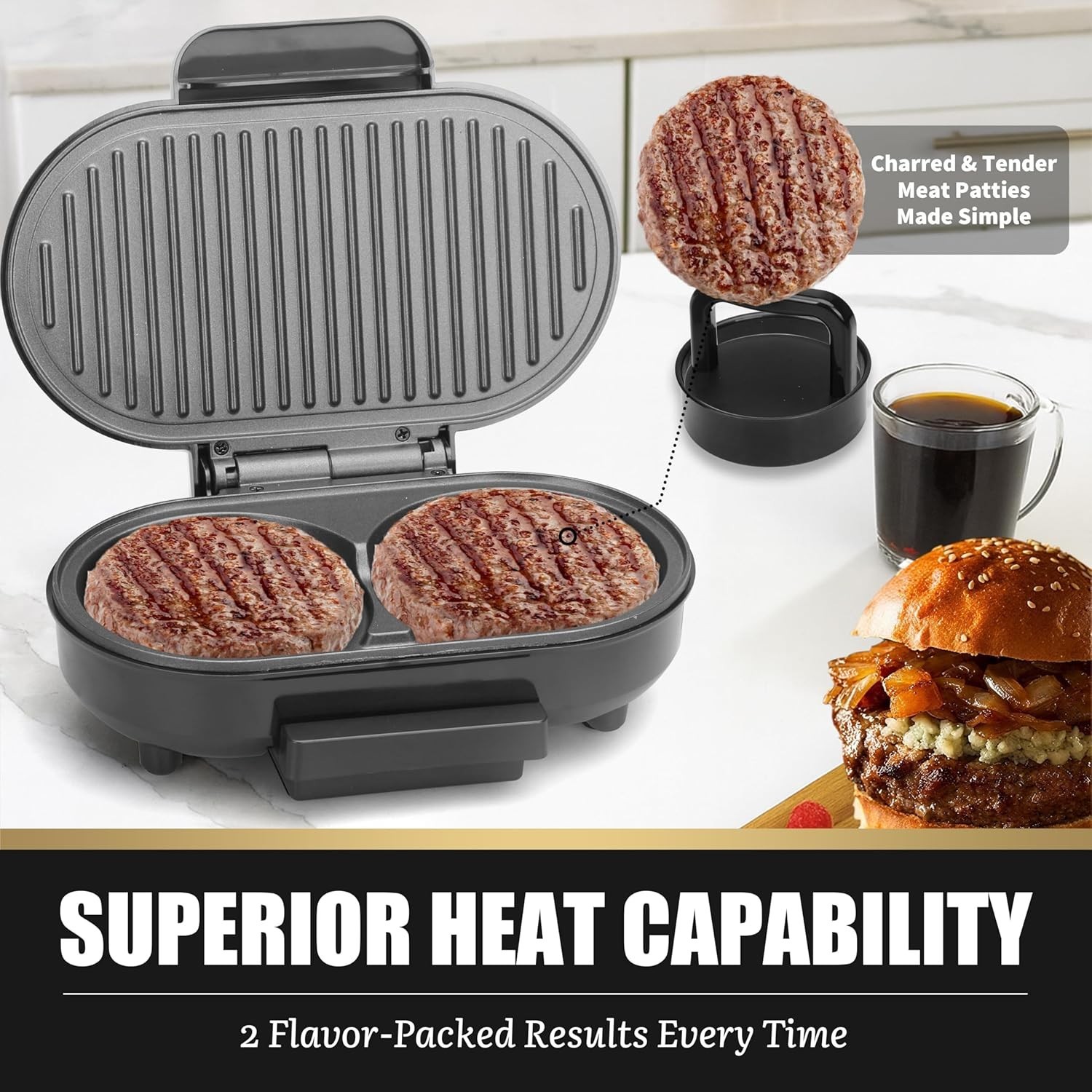 Double Mini Grill Maker, Breakfast Sandwich Maker, Burger Press Patty Maker, …
