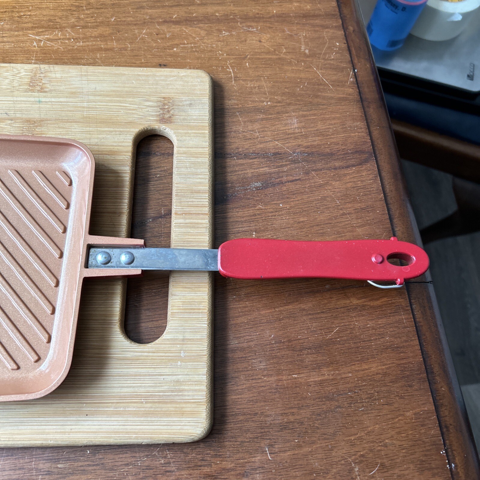 Red Copper Flipwich Non-Stick Stovetop Campfire Grill Sandwich and Panini Maker