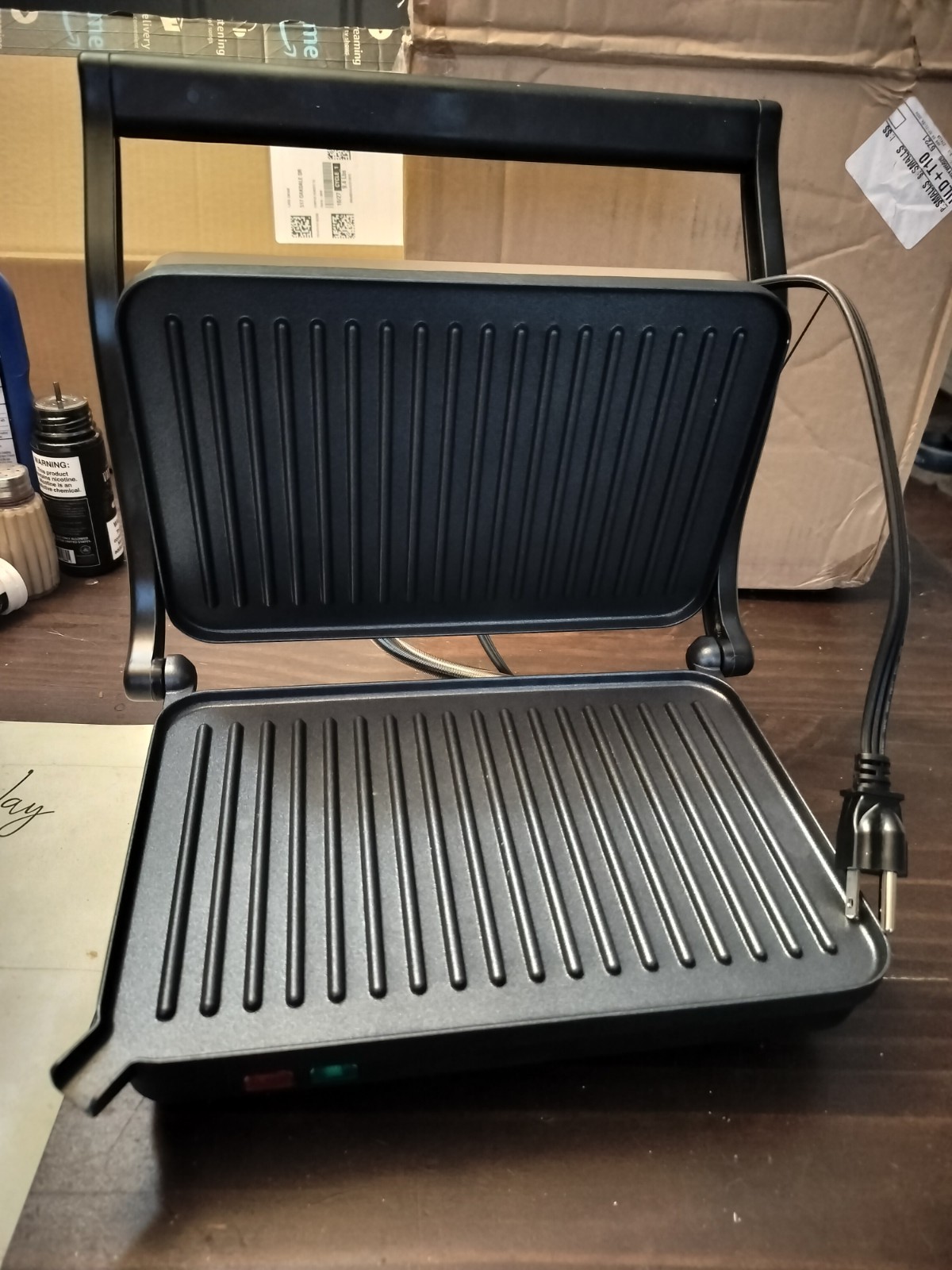 Wolfgang Puck Panini Duet Press Silver Black Cooking Grill New Open Box