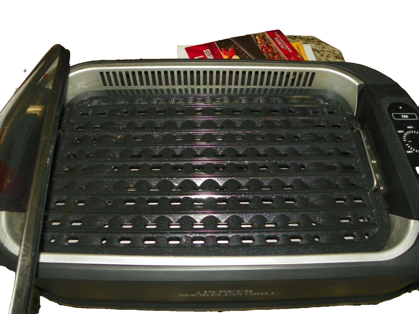 PowerXL Smokeless Grill Pro Countertop Indoor Electric Grill Black With Griddle