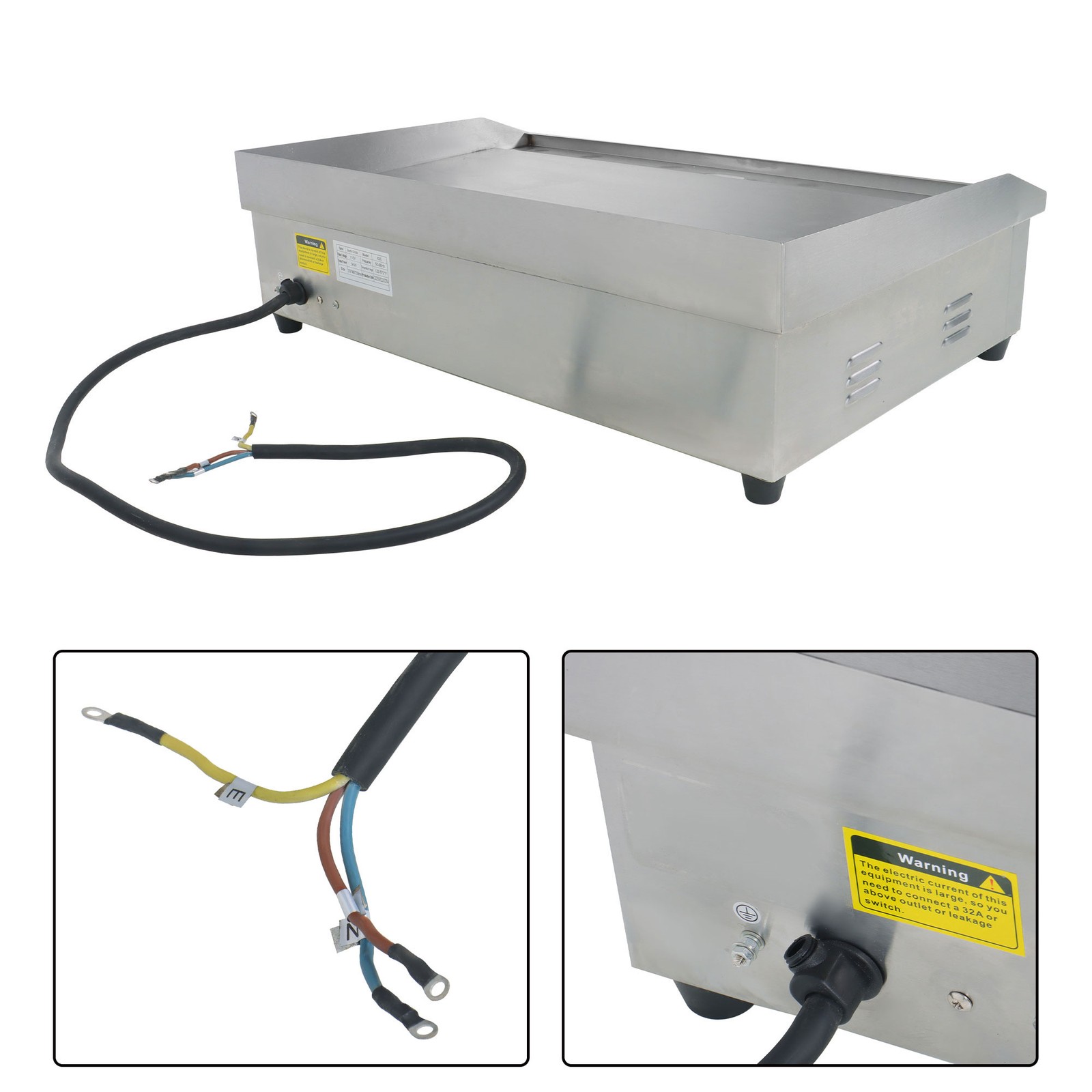 30″ Flat Top Electric Grill 3000W Commercial Griddle Stainless Steel Countertop