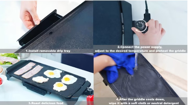 20 Inch Electric Nonstick Griddle with Adjustable Temperature Control