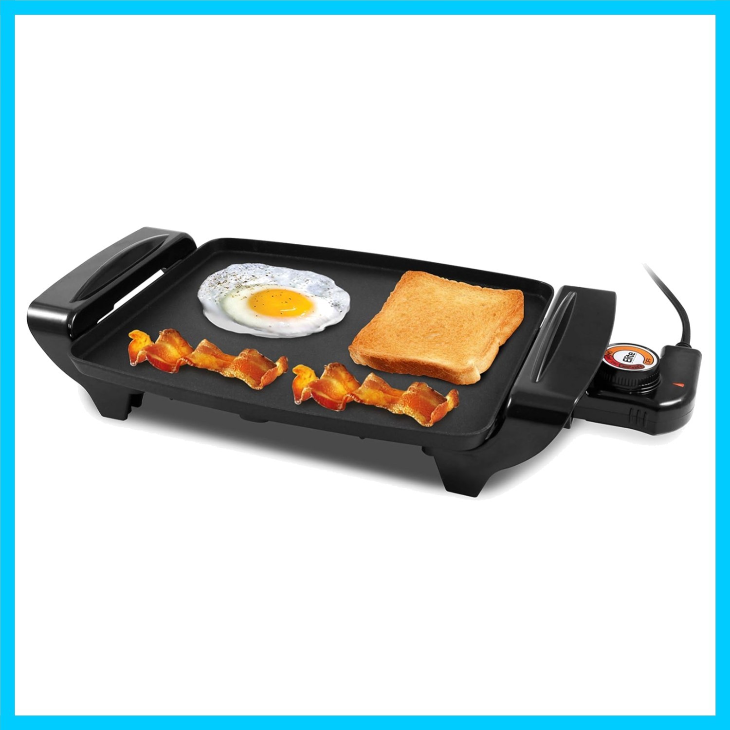 Electric 10.5″ x 8.5″ Griddle, Cool-touch Handles Non-Stick Surface, Removabl…