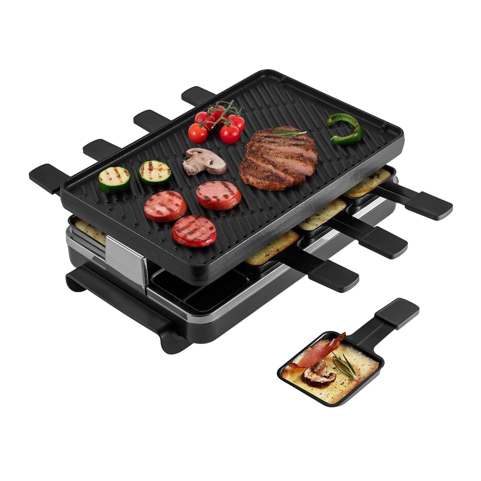 8 Person Raclette Grill Indoor Electric Swissmar Anthracite
