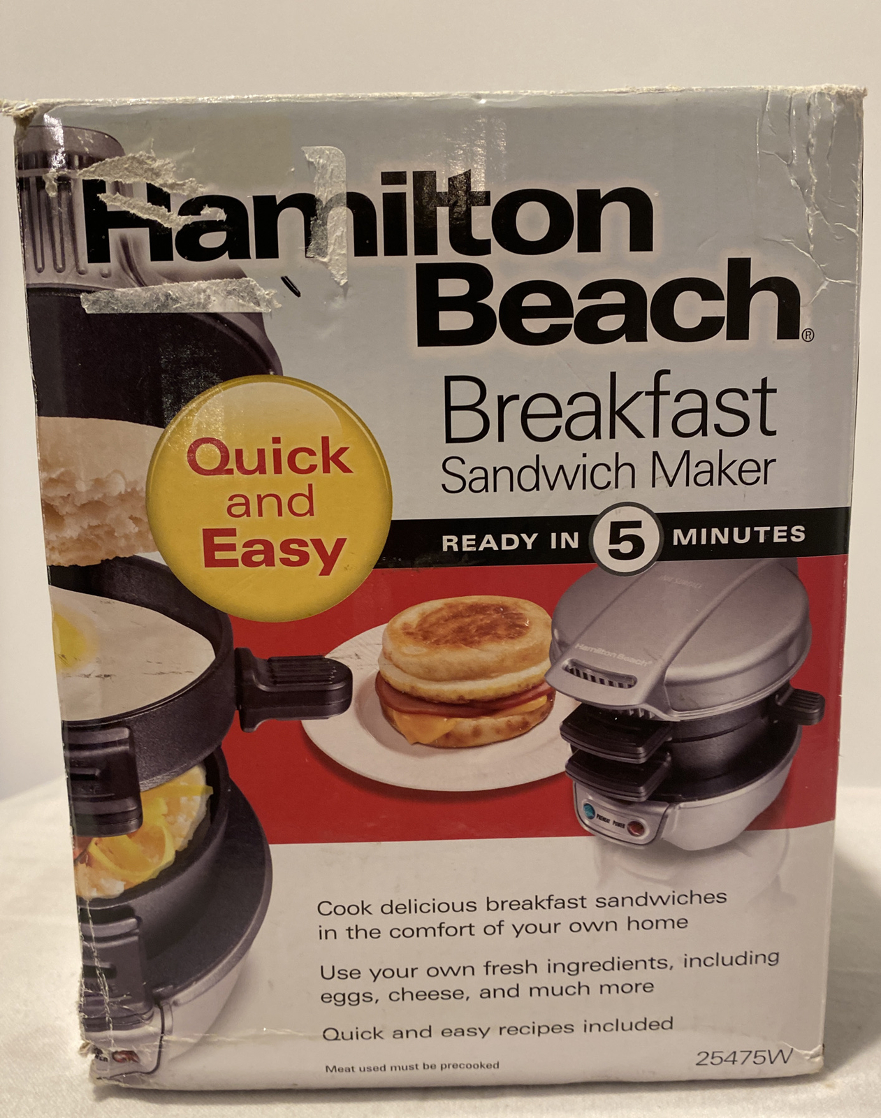 KITCHENWARE…Hamilton Beach Quick Easy Breakfast Sandwich Maker Silver 25475W